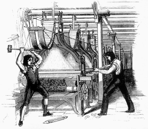 The Luddites, machine breaking