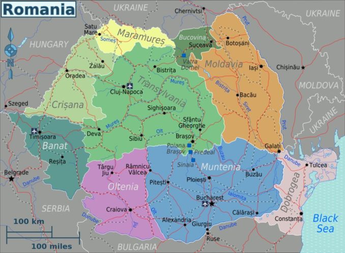 Postcard From Romania Part One Going Postal   Fig 1 Romania Regions Map 678x498 