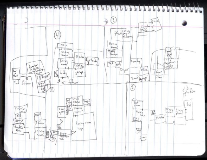 Hand sketched floor plans