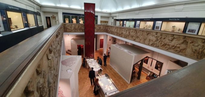 Museum gallery with the Staffordshire Hoard