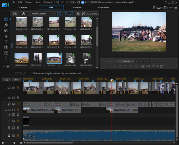 Video editing software GUI.