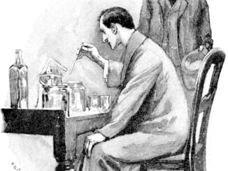 Holmes at work with Watson.