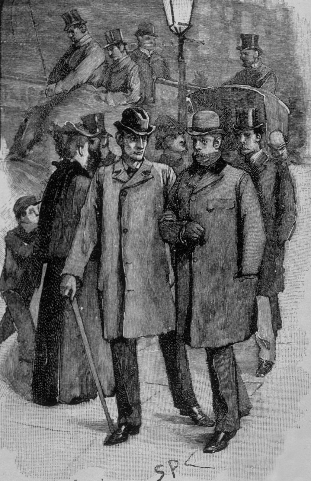Holmes and Watson in the street